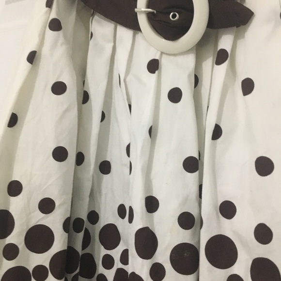 Girls tan and brown polka dot spring dress - Picture 4 of 8
